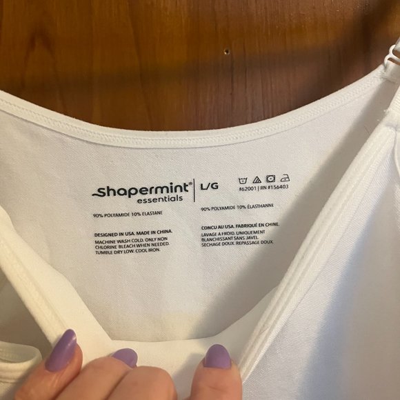 Shapermint Essentials White All Day Every Day Scoop Neck Cami Size L - Picture 2 of 3